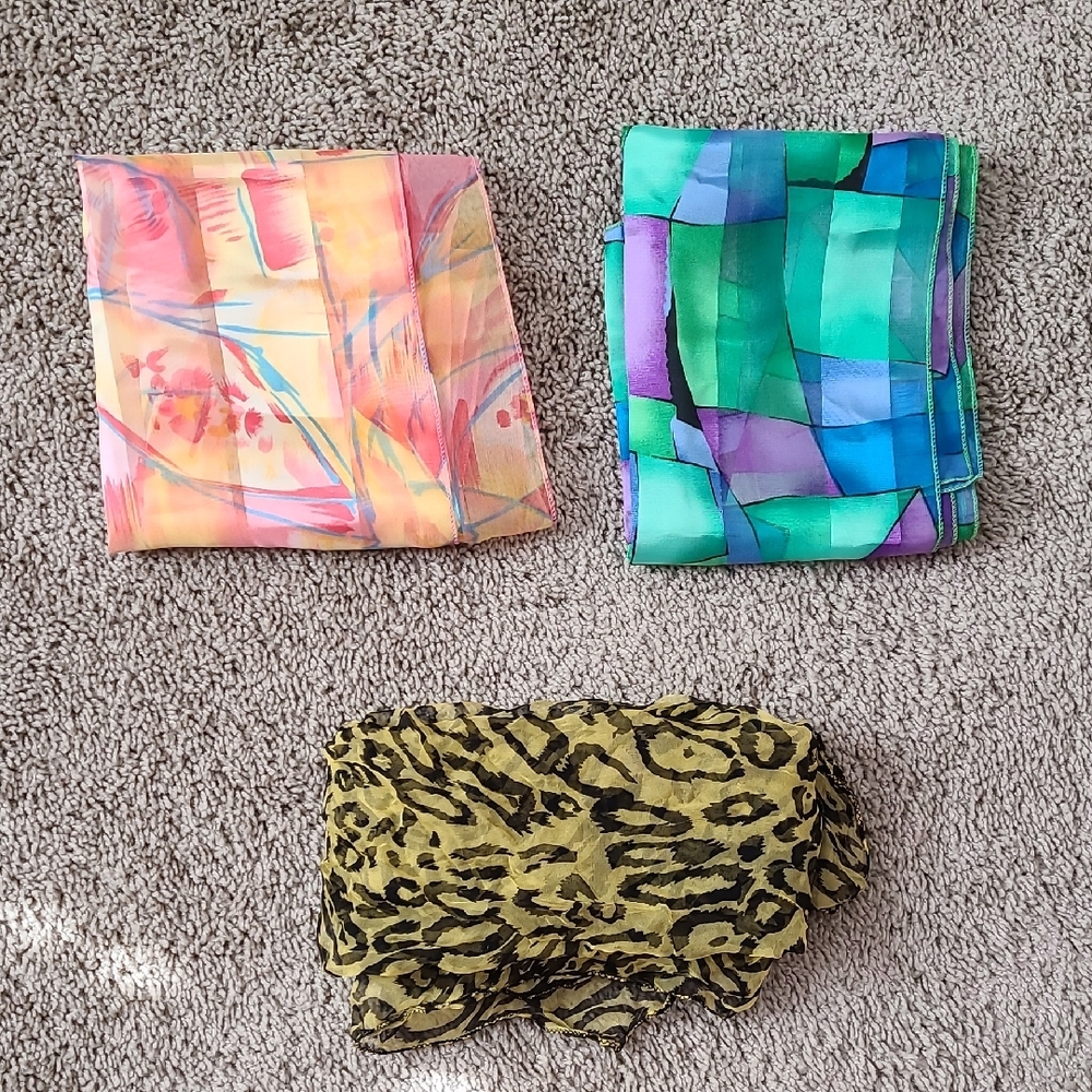 LAST CHANCE - Set of Three Sheer Scarves